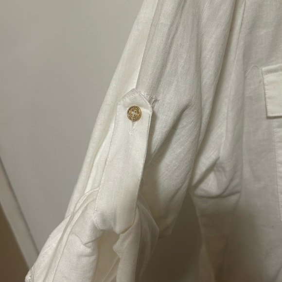 Calvin Klein linen button down top - Picture 3 of 6